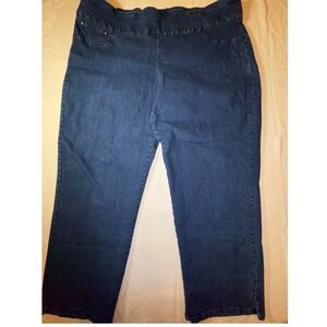 Ruby Rd. Woman Dark Wash Pull On Denim Jeans Plus Size 22W Style 92273